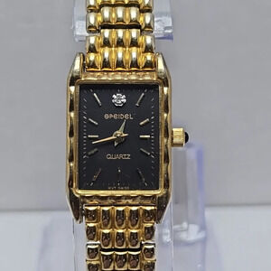 Vintage Womens Speidel Diamond Quartz Watch Stretch Bracelet New Battery Dainty